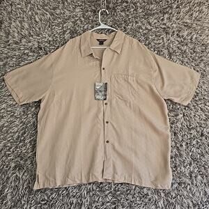 Vintage Woolrich Marlin Sailfish Mushroom Sz 2XL Button Camp Shirt Cotton Rayon